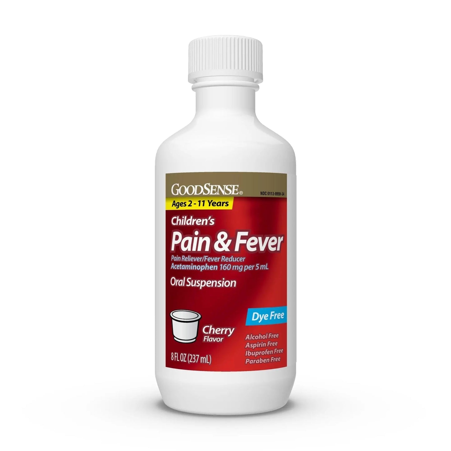 GoodSense Children's Dye-Free, Acetaminophen 160 mg per 5 mL Oral Suspension, Cherry Flavor, 8 FL OZ GoodSenseBuy Supplements Australia
