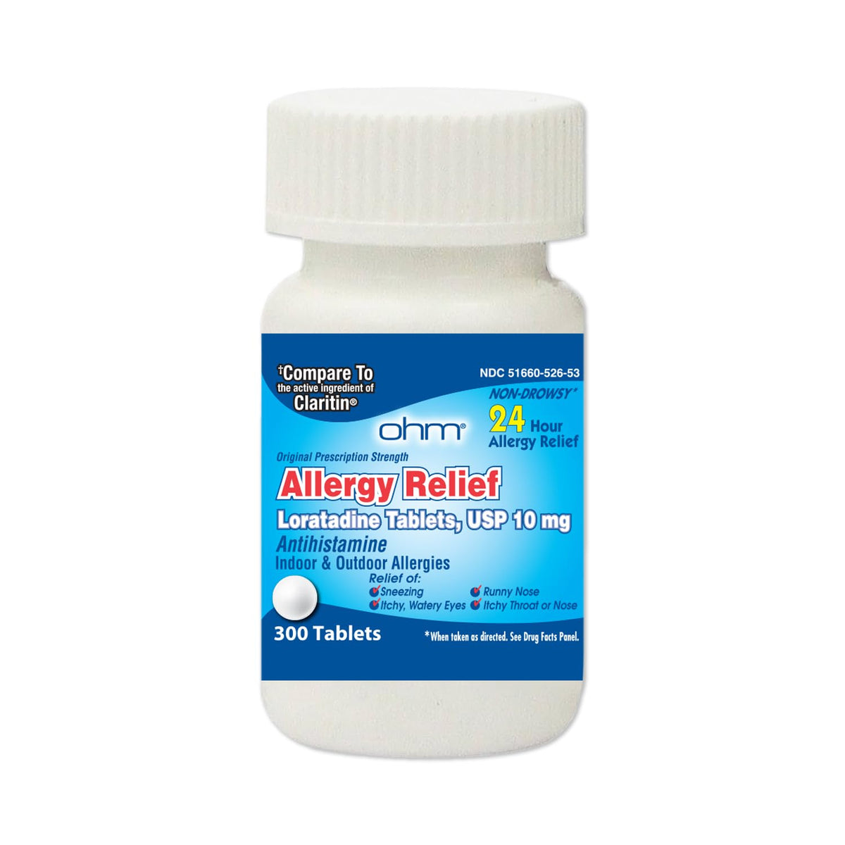 Ohm 24 Hour Loratadine Allergy Relief Tablets, 10mg - 300 Count | Non-Drowsy Allergy Pills, Medicine Original Prescription Strenght Ohm buy supplements Au