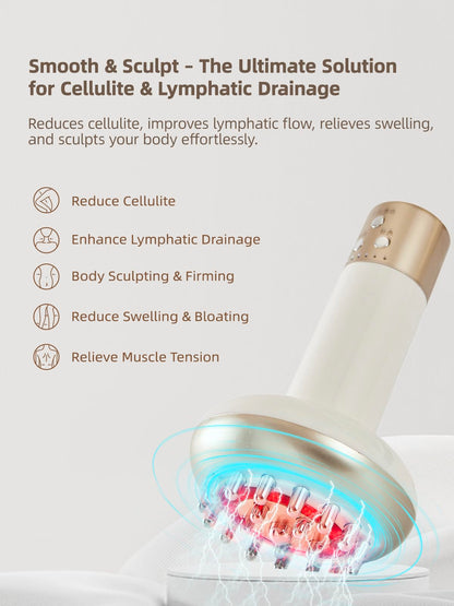 Yuonry Lymphatic Drainage Massager & Anti Cellulite Massage Tool, Reduce Stretch Marks & Cellulite, for Legs, Arms & Belly, Body Sculpting Machine with Microcurrent, Light, Heat & Vibration,White Yuonry buy supplements Au