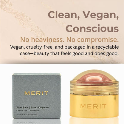 MERIT Flush Balm Cream Blush – Archival Cool Mauve | Hydrating Radiant Cheek & Lip Tint Stick with Vitamin E | Lightweight, Buildable, Vegan & Cruelty-Free Blush MeritBuy Supplements Australia