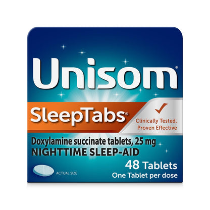 Unisom SleepTabs, Nighttime Sleep-aid, Doxylamine Succinate, 48 Tablets Unisom buy supplements Au