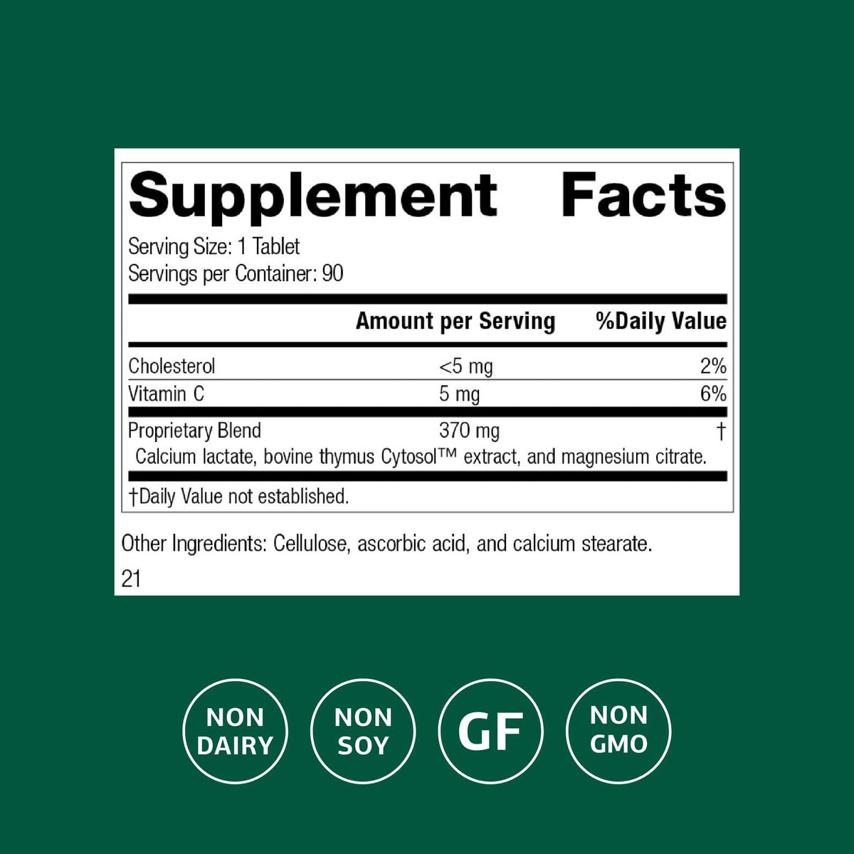 Standard Process Thymex - Cytosol Extract Dietary Supplement for Immune Health - Gluten-Free, Non-Dairy, & Non-Soy - 90 Tablets (90 Servings) Standard Process Inc.Buy Supplements Australia