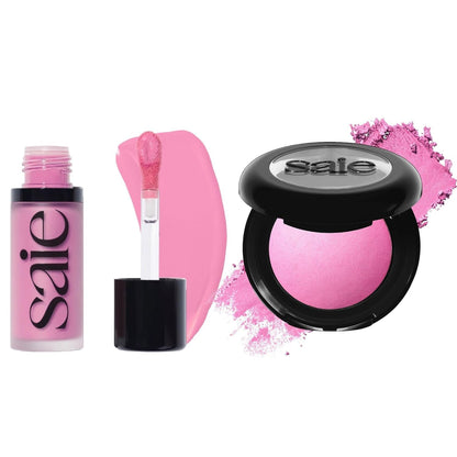 Saie Cheek Flush Duo - Dew Liquid Blush (.40 oz, Baby), SuperSuede Baked Powder Blush (.01 oz, Bella) - Layerable, Skin-Nourishing Blushes for a Seamless Radiant Finish SaieBuy Supplements Australia