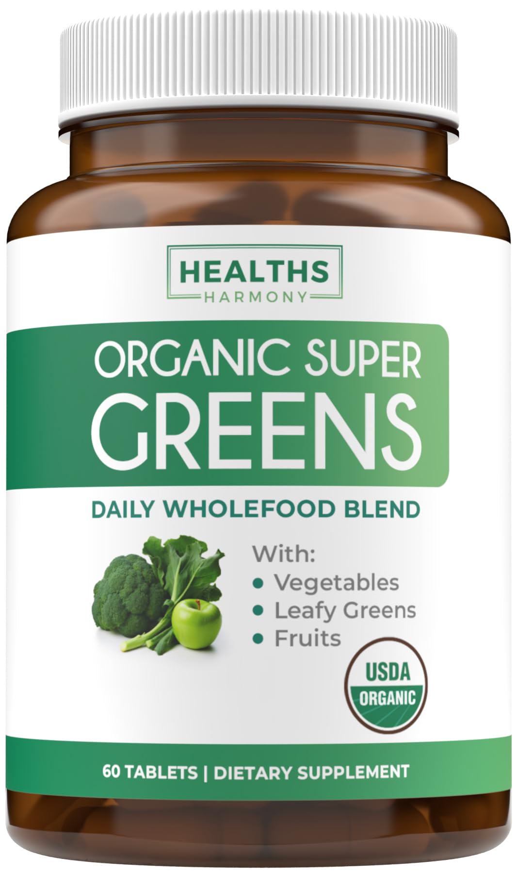 Super Greens & Vitamin C (1-Month Supply) Greens & C Synergy Bundle of Organic Super Greens Powder - Complete Superfood (60 Capsules) & & Vitamin C Immune Support (60 Vegetarian Caps)(Non-GMO) Healths Harmony buy supplements Au