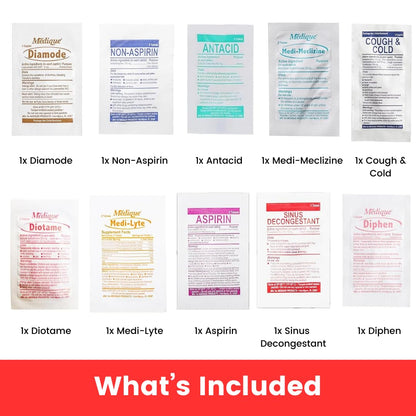 Pocket RX Mini Travel Medicine Kit – TSA-Approved First Aid Pouch with 10 Essential OTC Medications for Headache, Pain, Allergy, Upset Stomach & More – Compact, USA Made (17 Tablets) Real Vitamins buy supplements Au