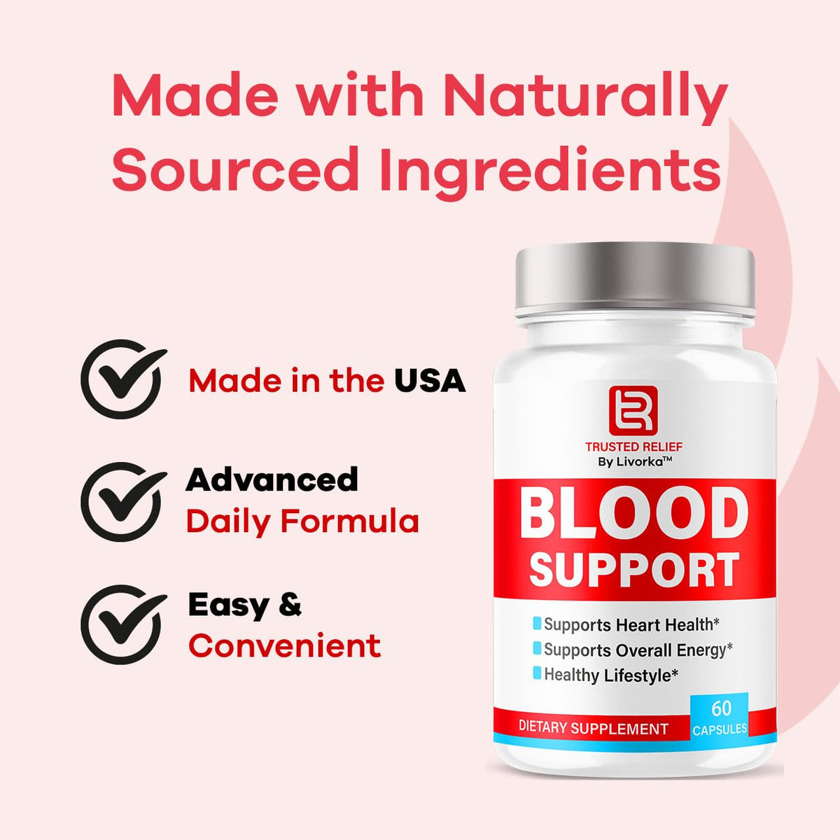 Trusted Relief Blood Support Capsules - Official TrustedRelief Blood Support Vitamin Pills, Natural Trusted Relief Advanced Premium Formula Wellness & Overal Health, 60 Capsules for 1 Month LIVORKABuy Supplements Australia
