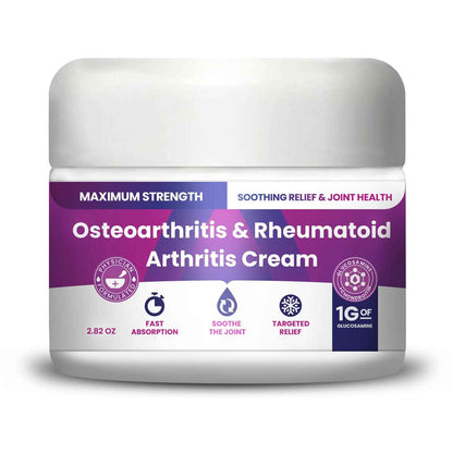Osteoarthritis And Rhematoid Arthritis Cream By PMT – Soothing Relief For Your Knees and Hands. Includes 1 Gram Of Glucosamine; Arnica, Arginine, Glucosamine, Aloe - Cooling relief for Hands and Knees