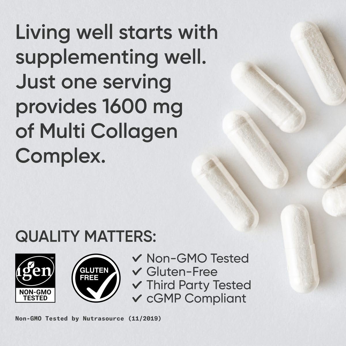 Sports Research® Multi Collagen Pills for Women & Men - Collagen Peptides (Type I, II, III, V, X) Enhanced with Hyaluronic Acid & Vitamin C - Gluten Free ­· Non-GMO - 90 Capsules Sports Research buy supplements Au