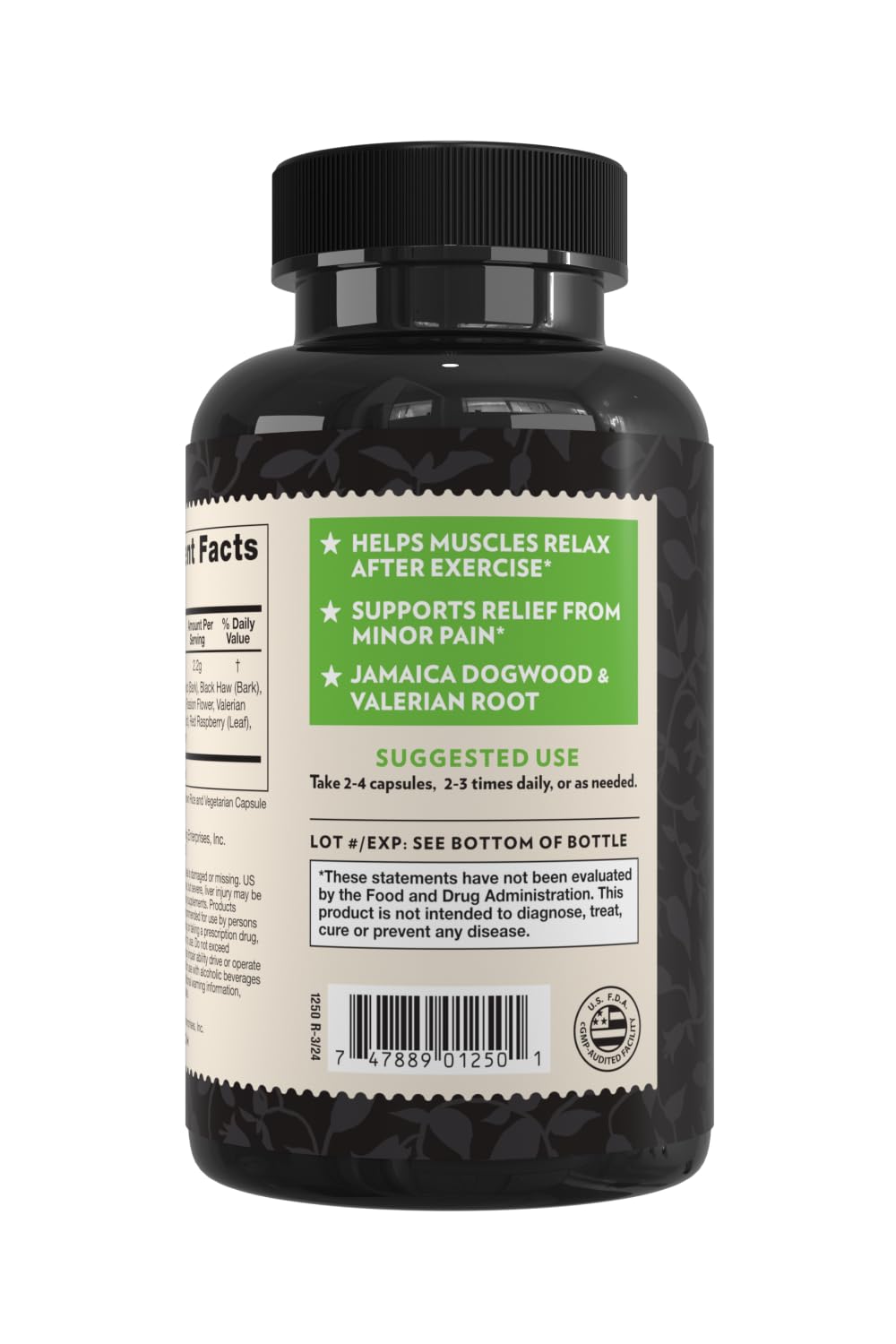 Crystal Star Muscle Relax (60 Capsules) – Herbal Relief from Sore Muscles, Cramps & Spasms – Valerian Root, Jamaica Dogwood & Cramp Bark - Non-GMO Crystal StarBuy Supplements Australia