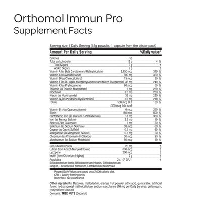 Orthomol Immun Pro, Immune Support & Gut Health Powder & Capsules for Adults with Probiotics, Prebiotics, Fiber, Vitamin C, Zinc, Selenium, Iodine, Vitamin D, E, A,B, Calcium (30 Day Supply) Orthomol buy supplements Au