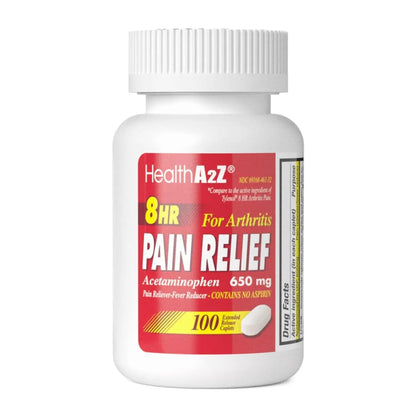 HealthA2Z® Pain Relief Extended Release | Acetaminophen 650mg | 8 Hours | Arthiritis Pain | Pain Reliever - Fever Reducer | Contains no Aspirin (100 Count) HealthA2ZBuy Supplements Australia