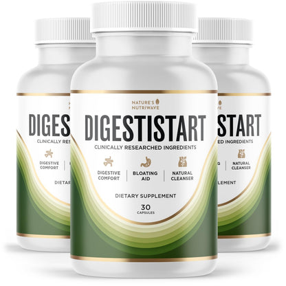 DigestiStart – Wild Yam, Poria Cocos & Bacopa – 30 Ct, 1 Month Supply | Wild Yam, Poria Cocos & Bacopa Monnieri | Non-GMO, Made in USA | Easy-to-take daily capsule
