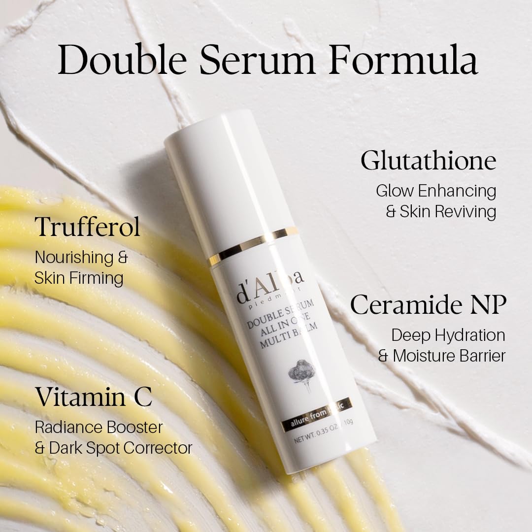 d'alba Piedmont White Truffle Double Serum All-in-one Multi Balm, Stick Balm, Vegan Skincare with Vitamin C and Vegan Collagen, 3-in-1 Anti Wrinkle, Eye Treatment, Dark Spot Remover d'alba PiedmontBuy Supplements Australia