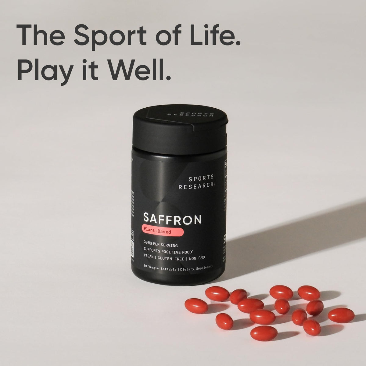 Sports Research® Pure Saffron Supplement, 30 mg - Mood & Stress Support - Made w/Affron® Saffron Extract - Vegan Certified · Non-GMO · Gluten Free – 60 Veggie Softgels Sports Research buy supplements Au