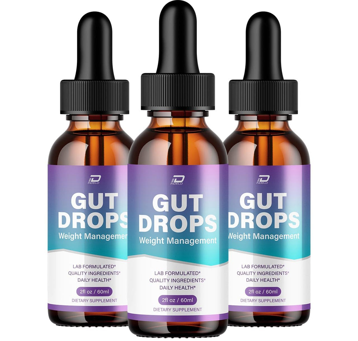 Indelo Gut Drops Healthy Formula – GutDrops All Natural Healthy Levels - Extra Strength Liquid, Reviews (3 Pack – 3 Month Supply) IndeloBuy Supplements Australia