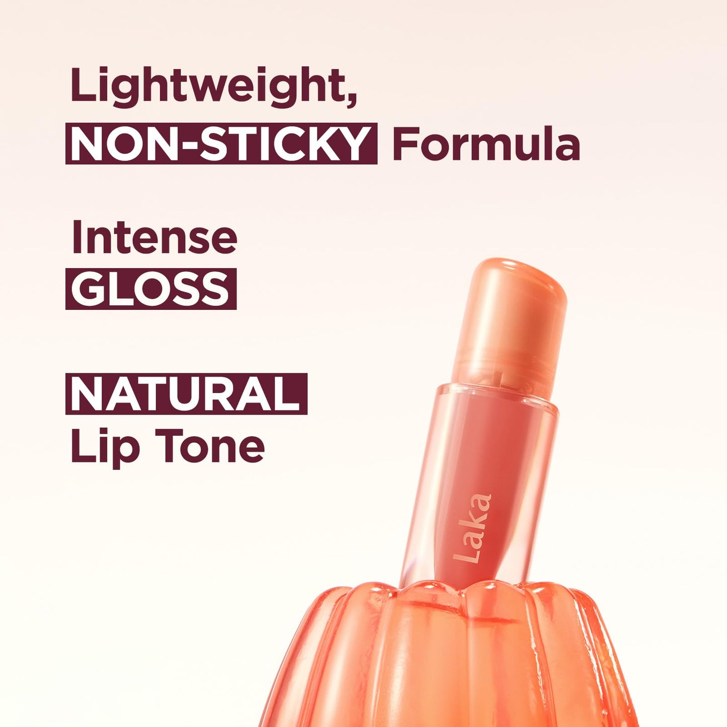 Laka Jelling Nude Gloss, 4.5g/0.15oz, Sheer Hydrating Lip Oil with No Stain, Non-Sticky, Nourishing Gloss for a Glowy Look, K-Beauty (#306 Angelring) LakaBuy Supplements Australia