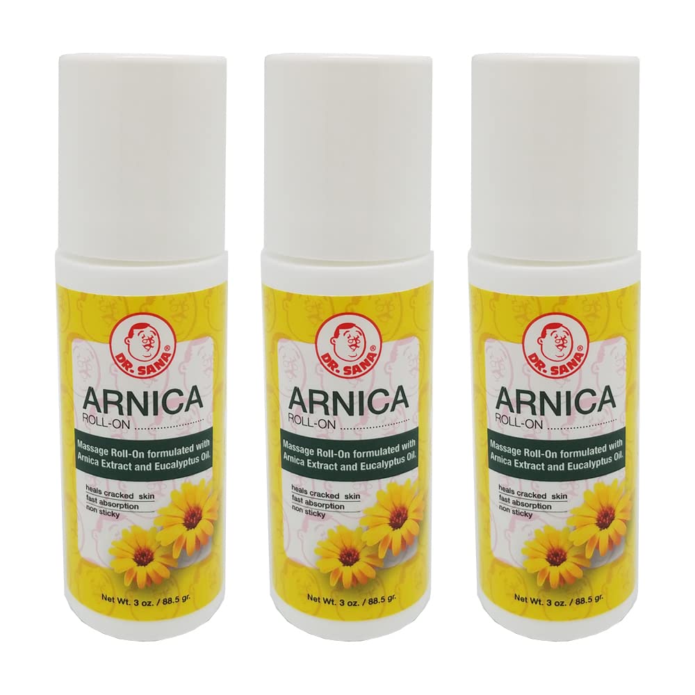Dr Sana Arnica Roll-On. Topical Analgesic and Moisturizer. Soothes Dry and Cracked Skin. 3 oz. Pack of 3 Dr. SanaBuy Supplements Australia