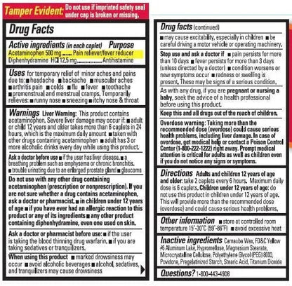Percogesic Aspirin Free Pain Relief Tablets, Extra Strength, Acetaminophen and Diphenhydramine, 40 ct (Pack of 1) PercogesicBuy Supplements Australia