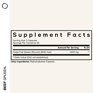 Codeage Grass Fed Beef Spleen Supplement - 2-Month Supply - Freeze Dried, Non-Defatted, Desiccated Bovine Pills Glandulars Meat – Pasture Raised Beef Vitamins for Spleen -180 Capsules CodeageBuy Supplements Australia