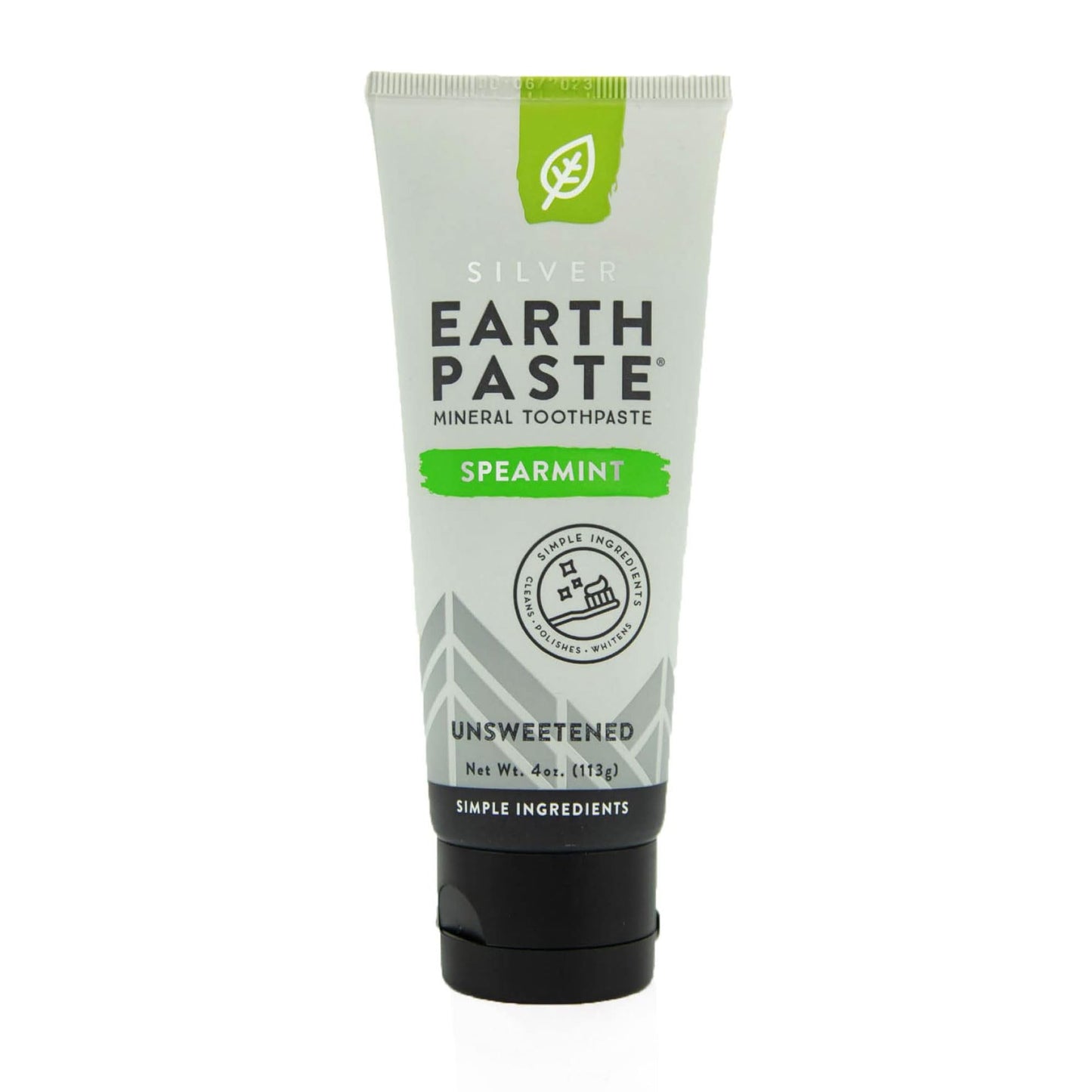 Redmond Earthpaste with Silver - Natural Non-Fluoride Toothpaste, 4 Ounce Tube (Peppermint)
