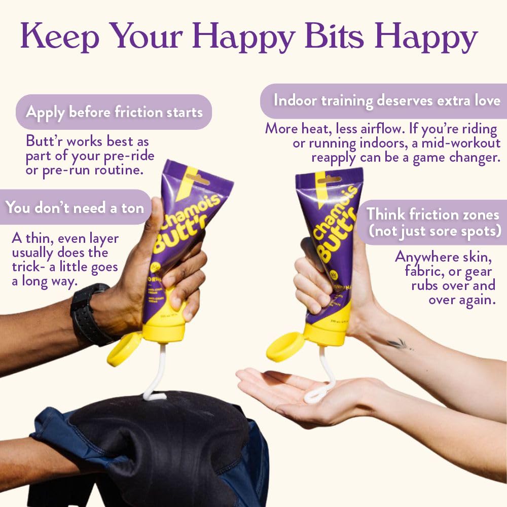 Chamois Butt'r Original Anti-Chafe Cream, 8 oz tube | For Cycling, Running & Active Lifestyles - Helps Prevent & Soothe Chafing, Non-Greasy, Easy Rinse, Skin-Friendly Formula