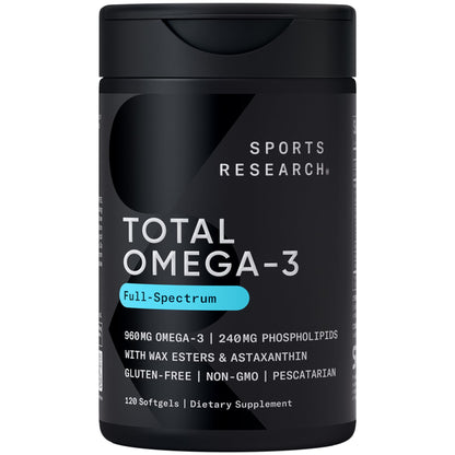 Sports Research® 2-in-1 Pack - Total Omega-3 Fish Oil 2200mg - 960mg of EPA & DHA, and Vitamin D3 5000iu + K2 100mcg Sports Research buy supplements Au