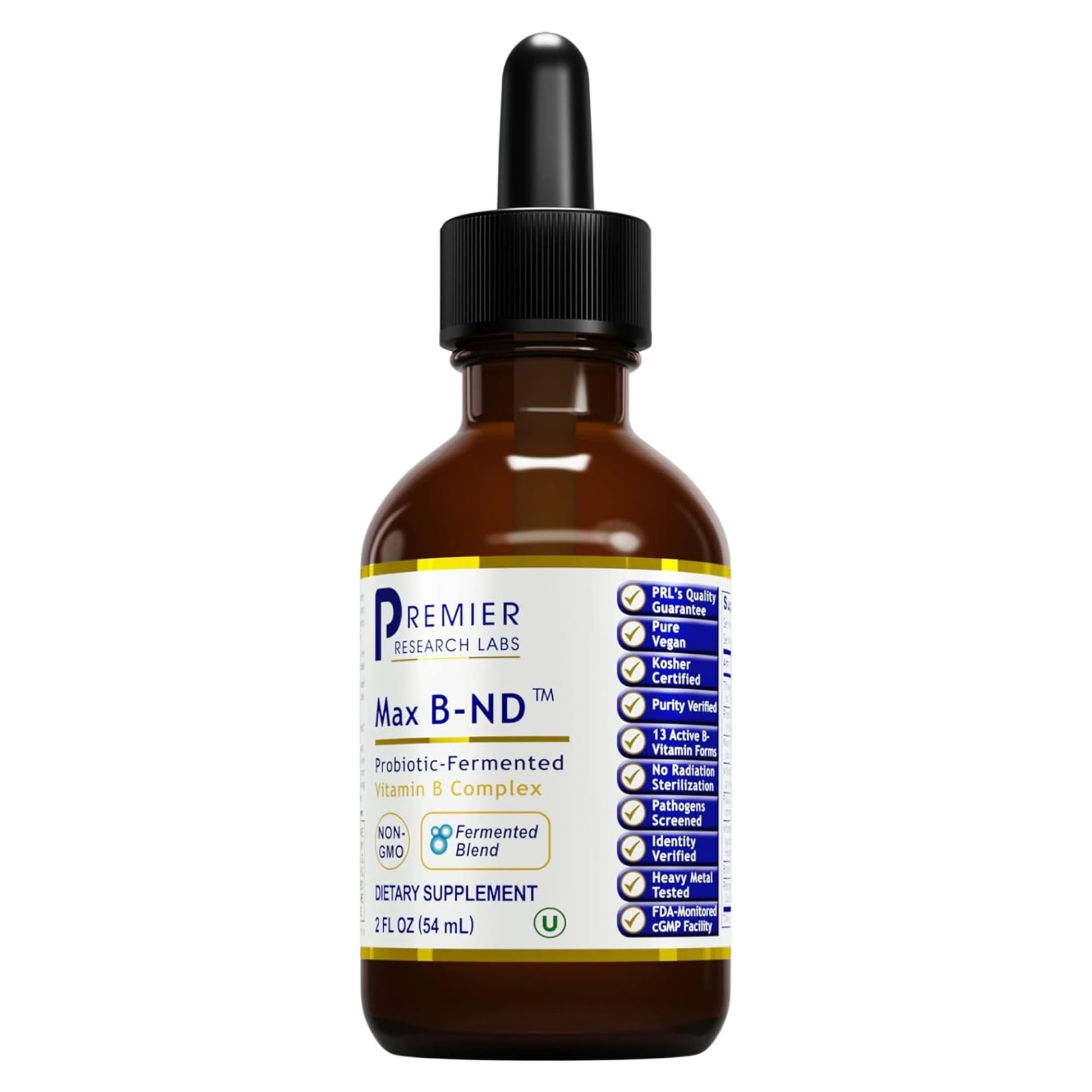 Premier Research Labs Max B-ND Liquid Vitamin - B-Complex for Liver & Brain Health - Sublingual Drops for Energy, Immune & Adrenal Support - 2 fl oz - Thiamin, B12, B6 & More - for Men, Women Premier Research LabsBuy Supplements Australia