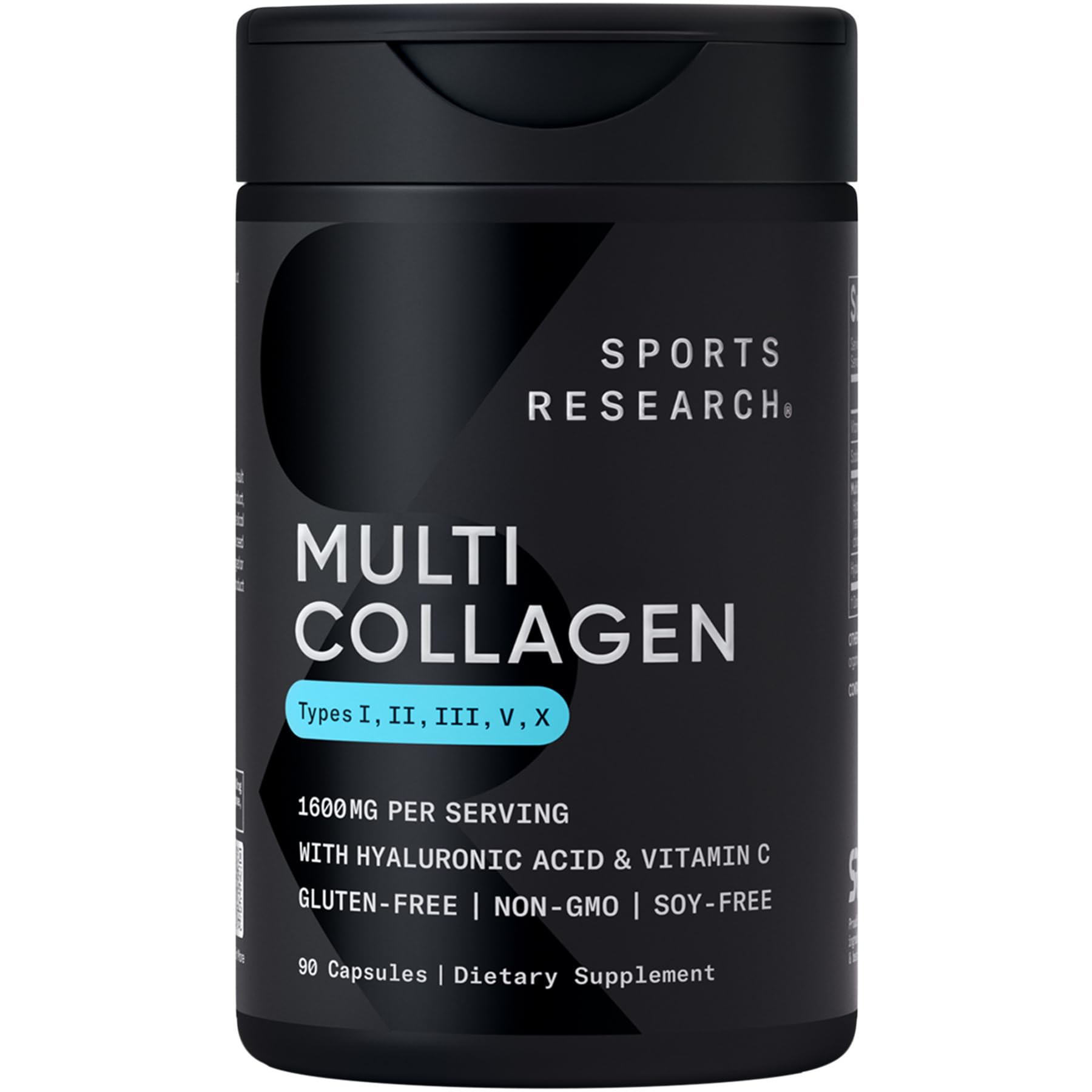 Sports Research® Multi Collagen Pills for Women & Men - Collagen Peptides (Type I, II, III, V, X) Enhanced with Hyaluronic Acid & Vitamin C - Gluten Free ­· Non-GMO - 90 Capsules Sports Research buy supplements Au