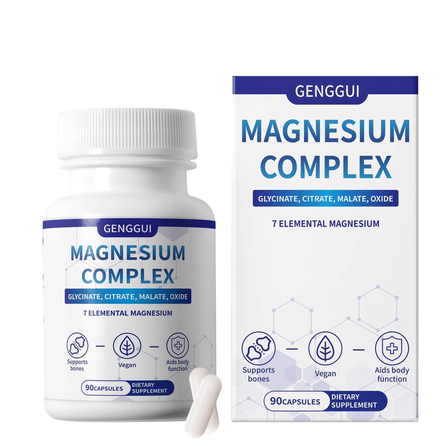 Magnesium Complex 1000mg with 8 Types - Glycinate, Citrate, Malate - Supports Muscle Relaxation, Bone Health, Energy Production & Sleep - High Absorption, Non-GMO, Vegan Capsules, 90 Count (001) ZYGCDZ buy supplements Au