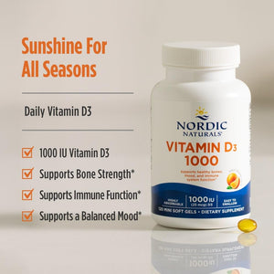 Nordic Naturals Vitamin D3 1000, Orange - 120 Mini Soft Gels - 1000 IU Vitamin D3 - Supports Healthy Bones, Mood & Immune System Function - Non-GMO - 120 Servings Nordic NaturalsBuy Supplements Australia