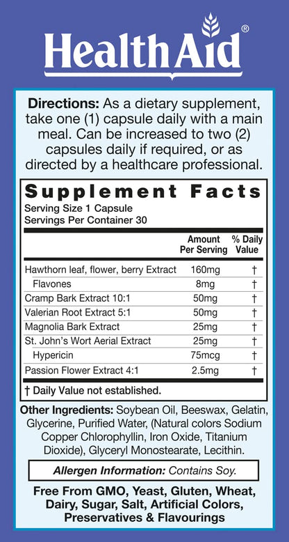 RelaxEase, Herbal Blend to Support Harmony and Tranquility, Once Daily, 30 ct, Helps Promote Health and Relaxation HealthAid buy supplements Au