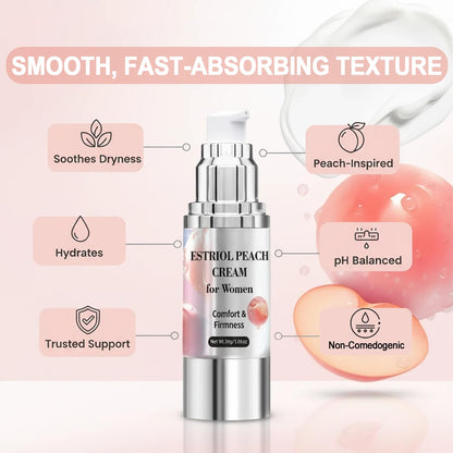 Bioidentical Estriol Cream for Women, Intimate Moisturizing Cream for Vaginal Dryness & Discomfort, Menopause Support (Peach Flavor) WJunHua buy supplements Au
