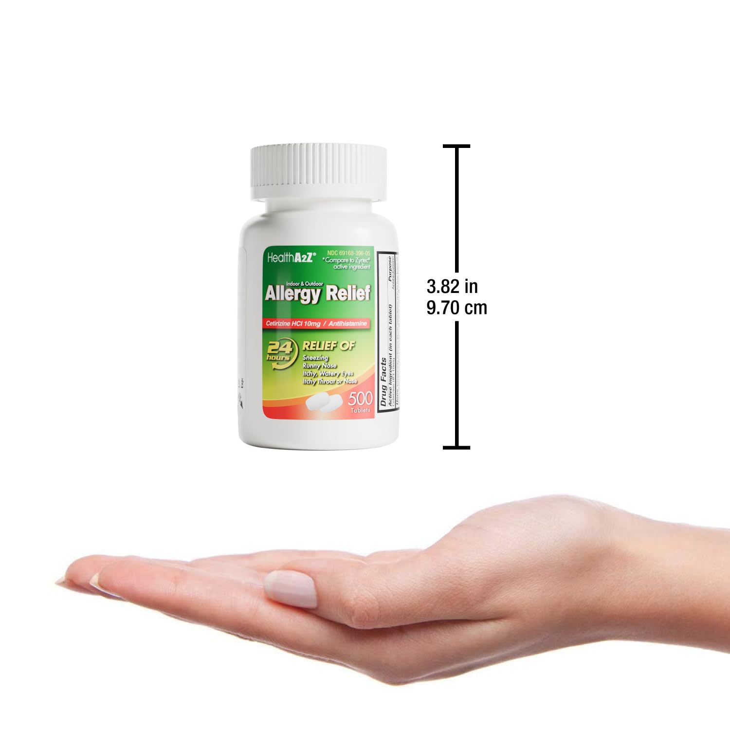 HealthA2Z® Allergy Relief, Cetirizine 10mg, Dye-Free Formula, 24-Hour Antihistamine, Indoor & Outdoor Allergy Relief, 500 Tablets HealthA2Z buy supplements Au
