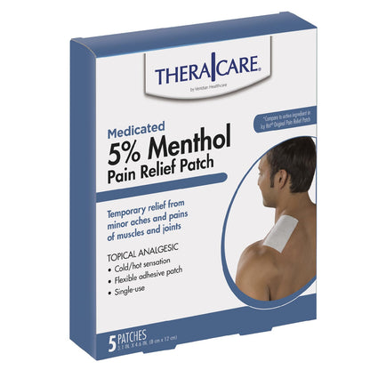 TheraCare Cold Hot Medicated Patch | 5% Menthol | Neck, Shoulder, Small Areas | 4.6” x 3.1” | 5-Count Thera CareBuy Supplements Australia