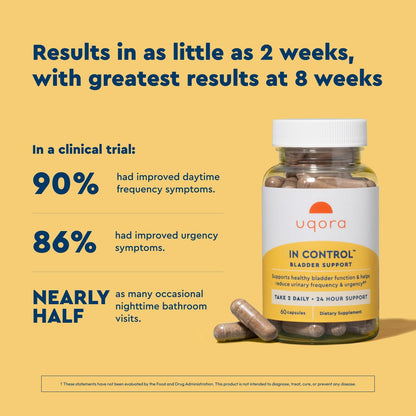 Uqora in Control Bladder Support - Daily Bladder Care & Support for Urinary Comfort - Made with botanicals, Like Horsetail & Spicebush - Gluten-Free & Vegetarian - 60 Capsules UqoraBuy Supplements Australia