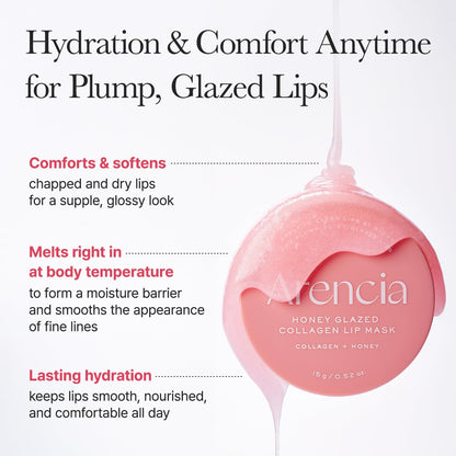 Arencia Honey Glazed Collagen Lip Mask, Overnight Lip Treatment with Collagen and Honey, 0.52 oz ARENCIABuy Supplements Australia