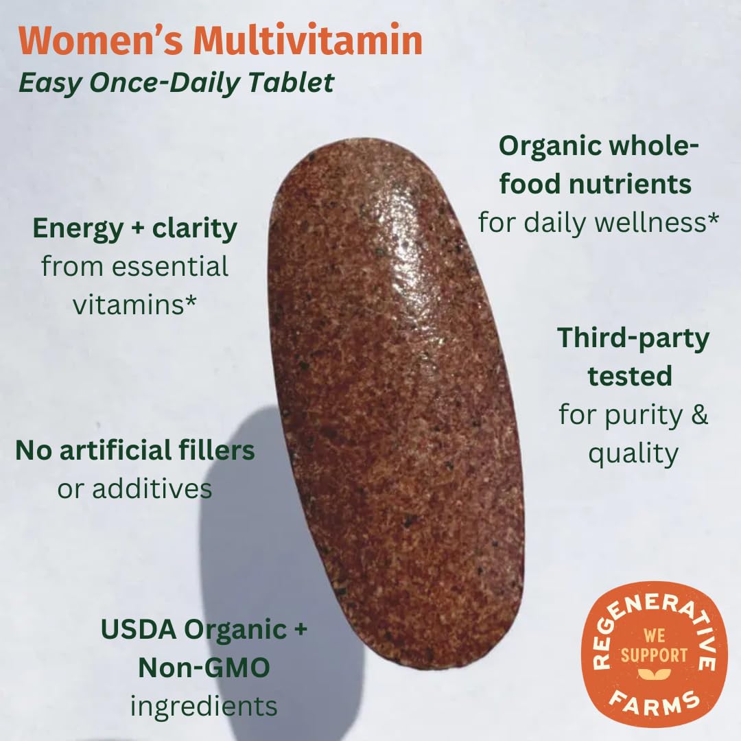 EarthFirst Organic Women’s Multi Once Daily, Women's Multivitamin, Iron, Vitamin B12 & More, 19 Vitamins from Herbs & Superfoods, 30 Count EarthFirst Organic buy supplements Au