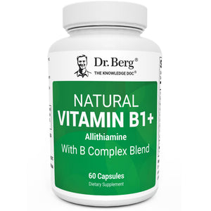 Dr. Berg Natural Vitamin B1 B6 B12 Complex - Allithiamine Vitamin B1 Supplement with 8 Essential Vitamin B Complex for Men & Women Including Thiamin, Niacin, Folate, Magnesium & More - 60 Capsules Dr. Berg NutritionalsBuy Supplements Australia