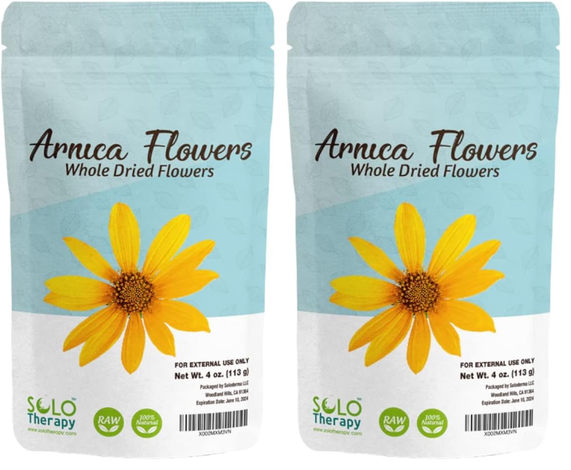 Solo Therapy Arnica Dried Whole Flowers 4 oz, Heterotheca Inuloides, Flores De Arnica Secas, Product from México, Packaged in The USA (Pack of 2) Solo TherapyBuy Supplements Australia