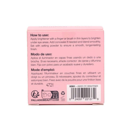 Palladio Under Eye Brightener, Conceal, Brightens, Reduces Appearance of Dark Circles, With Caffeine Peptides & Vitamin E, Tired Skin Color Correcting Brightener & Primer, Light to Medium (Soft Pink) PalladioBuy Supplements Australia
