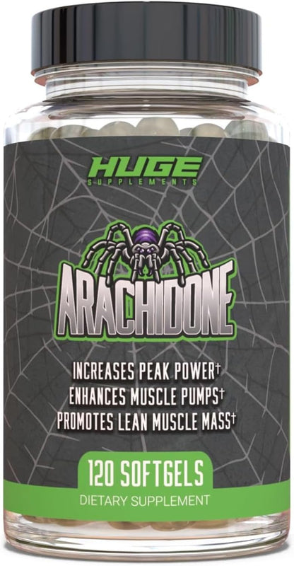 Huge Supplements Arachidone, Arachidonic Acid Supplement, Promotes Lean Mass & Increased Strength, Highest Dosed with 1000mg Per Serving, 120 Softgels