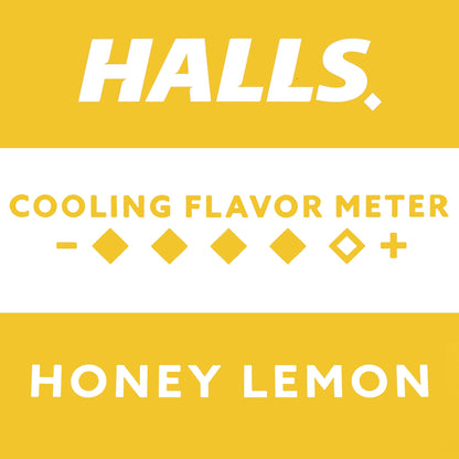 HALLS Cough and Throat Relief Honey Lemon Cough Drops, 30 Drops