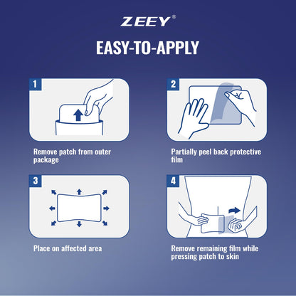 ZEEY 5% Menthol Overnight Pain Relief Patches, French Lavender Oil Pain Patch for Back, Knee, Neck, Shoulders, Joints, Muscle Soreness, Fast Acting, Topical Analgesic, Gel Patch, 3.94" x 2.76", 5Ct ZEEYBuy Supplements Australia