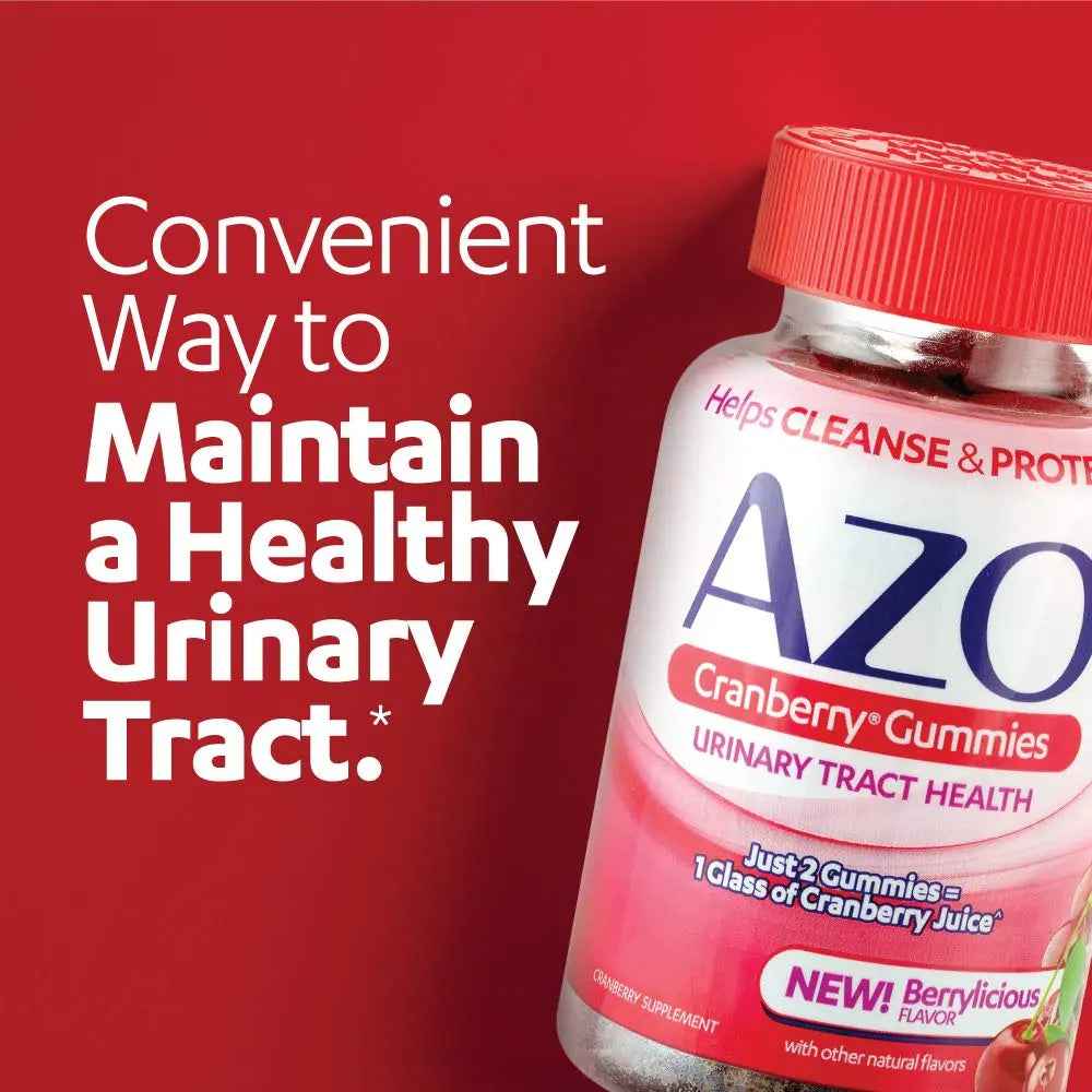 AZO Urinary Tract Health Gummies Bundle - D-Mannose 2000mg Citrus 40 Count and Cranberry 72 Count
