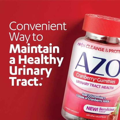 AZO Urinary Tract Health Gummies Bundle - D-Mannose 2000mg Citrus 40 Count and Cranberry 72 Count