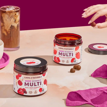 Llama Naturals Multivitamin for Women, Vegan, Organic Gummies with Vitamin D, C and K, Women's Real Fruit Gummy Vitamins Llama Naturals