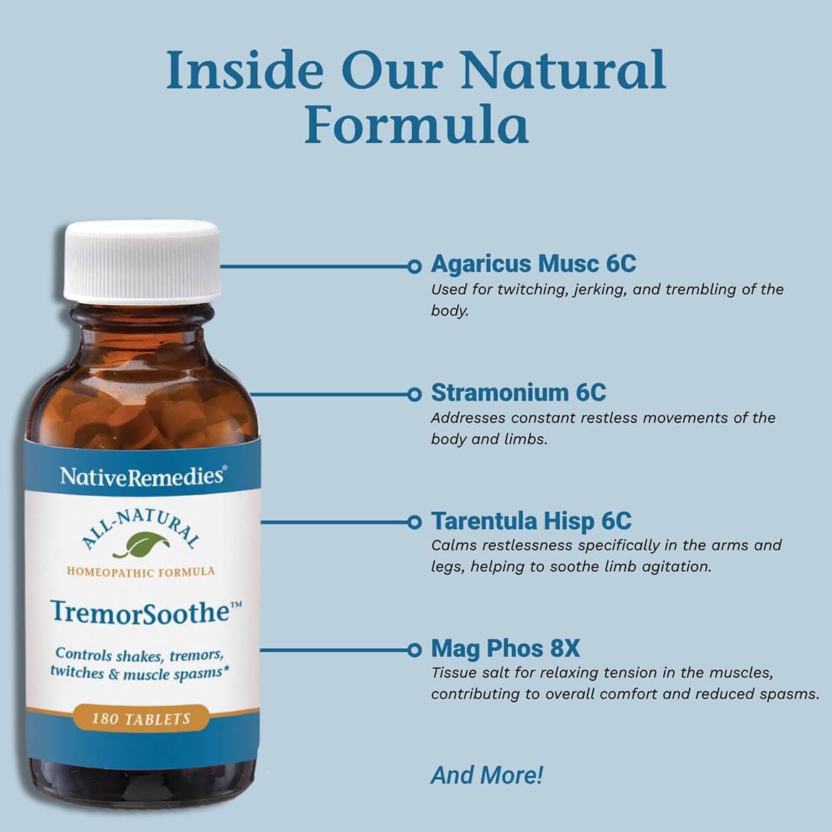 Native Remedies TremorSoothe - Natural Homeopathic Formula to Temporarily Control Shakes, Tremors, Muscle Spasms and Twitches -180 Tablets Native RemediesBuy Supplements Australia