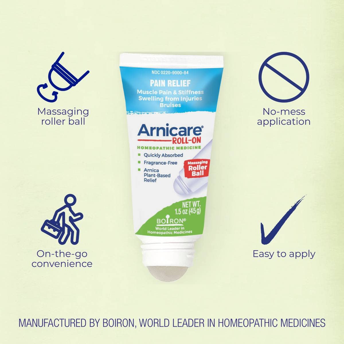 Boiron Arnicare Roll-on gel, for bruising, pain, stiffness, aches, Homeopathic Medicine for Pain Relief, 1.5 Ounce (Pack of 1) BoironBuy Supplements Australia