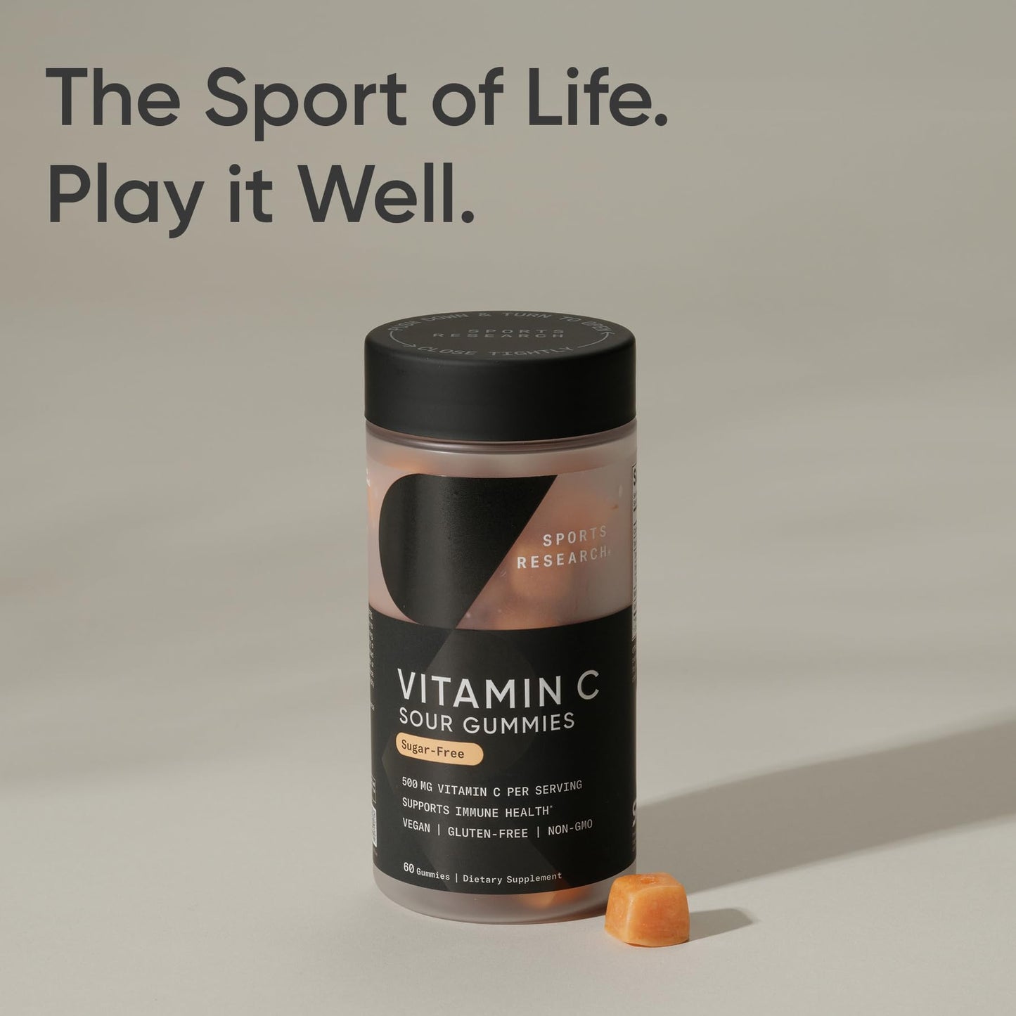 Sports Research­® Vitamin C Gummies | 500 mg Vitamin C | Sugar Free, Gelatin Free, Vegan Certified & Non-GMO Tested | Immune & Antioxidant Support 60 Gummies Sports Research buy supplements Au