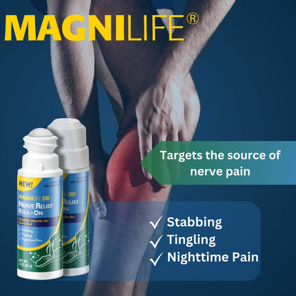 Magnilife DB Nerve Relief Roll On, 3 Oz, Topical Nerve Pain Relief for Feet, Legs, Hands & Arms, Helps Soothe Stabbing, Burning & Tingling Discomfort, Fast-Absorbing, Non-Greasy & Unscented Formula MagniLifeBuy Supplements Australia